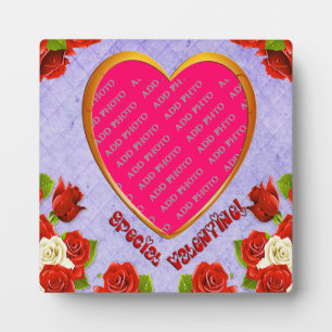 Plaque Photo Cadres cardiaques Saint-Valentin Ajouter une plaqu