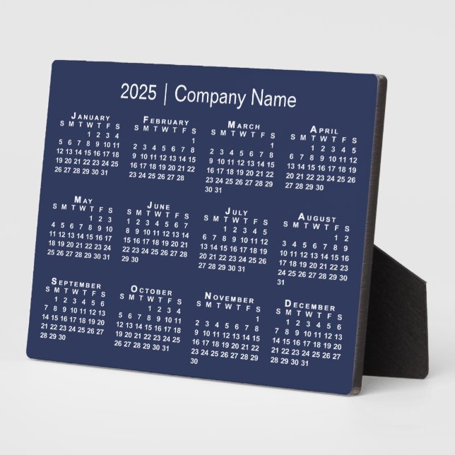 Plaque Photo Calendrier 2025 Nom de la société Marine Blue Desk (Côté)