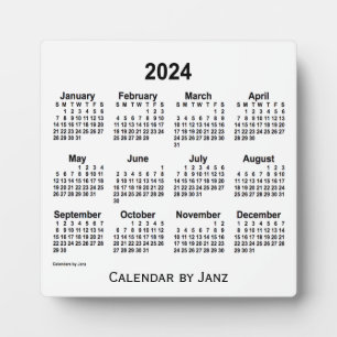 Plaque Photo Calendrier du bureau blanc 2024 par Janz
