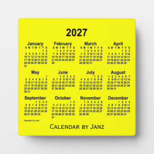 Plaque Photo Calendrier du bureau jaune 2027 par Janz