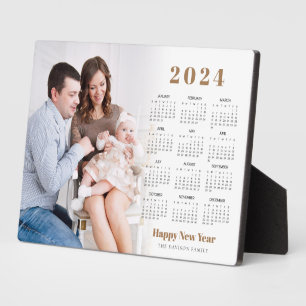 Plaque Photo Calendrier moderne 2024 Photo Bonne année