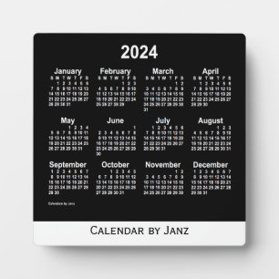 Plaque Photo Calendrier Neon White Desk 2024 par Janz