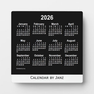 Plaque Photo Calendrier Neon White Desk 2026 par Janz