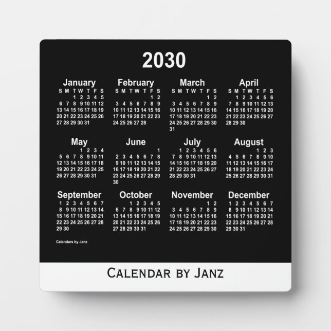 Plaque Photo Calendrier Neon White Desk 2030 par Janz (Devant)