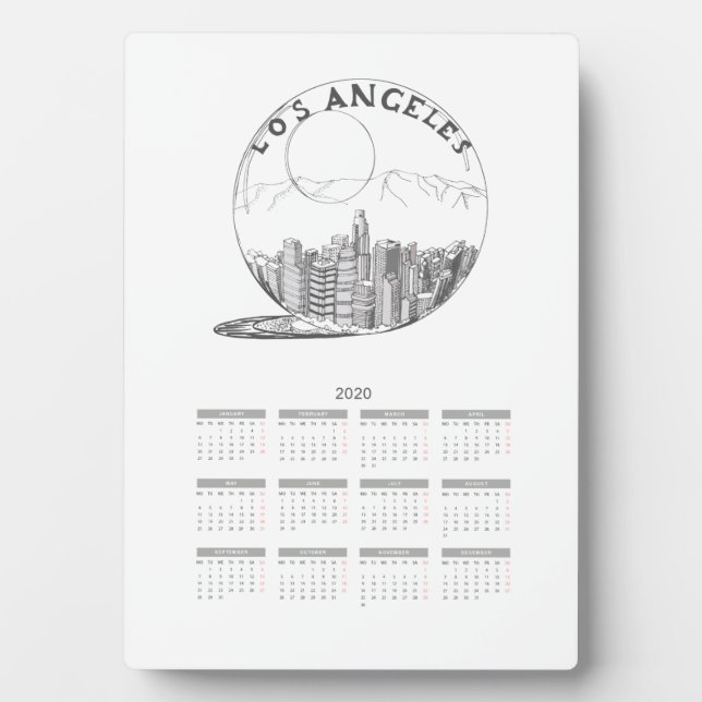 Plaque Photo Calendrier Travel City Année complète 2020 (Devant)