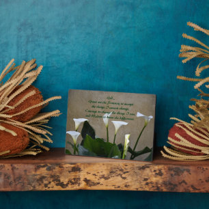 Plaque Photo Calla Lilies Prière Inspirante de sérénité