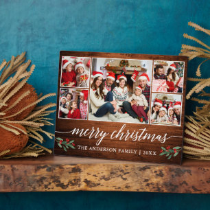Plaque Photo Calligraphie Bois Imprimer 5 Photo Famille Noël