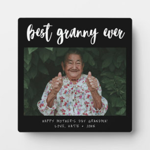Plaque Photo Calligraphie Minimaliste Meilleure Granny Jamais P