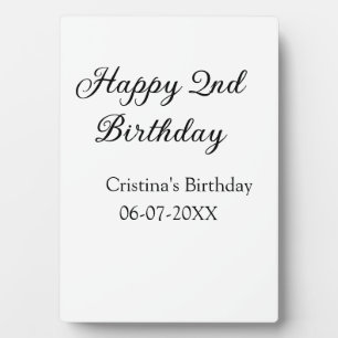 Plaque Photo calligraphie simple minimum heureux 2e anniversair