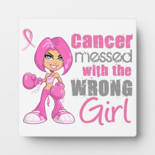 Plaque Photo Cancer du sein Fille de combat 1