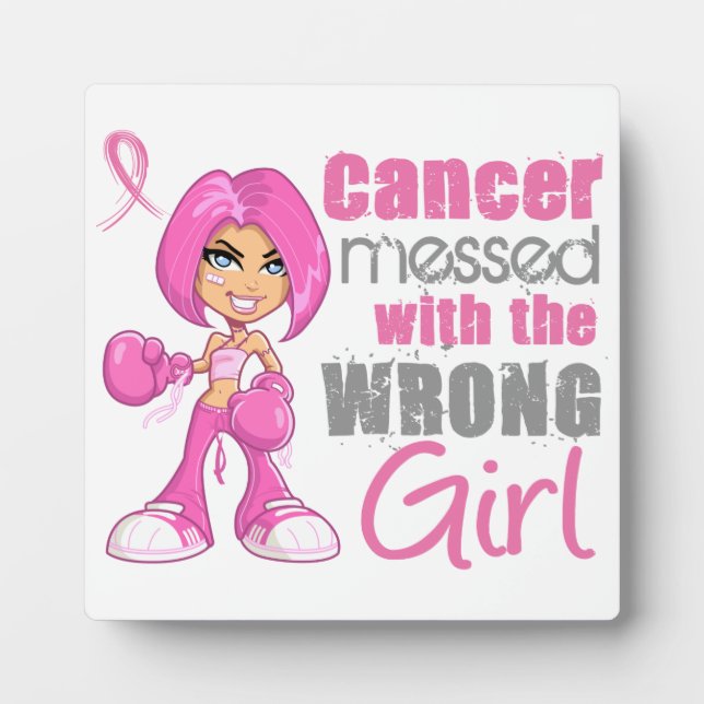 Plaque Photo Cancer du sein Fille de combat 1 (Devant)