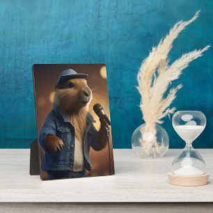 Plaque Photo "Capybara Cowboy : Serenading the Wild West"