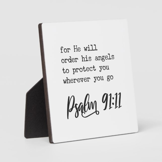 Plaque Photo Car Il commandera ses anges Psaume 91:11 Signe (Recto)