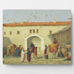 Plaque Photo Caravansérail à Mylasa, Turquie, 1845 (huile sur p