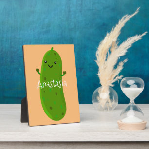 Plaque Photo Caricature de cornichon joyeux