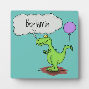 Plaque Photo Caricature de dragon dragon drôle et vert respiran