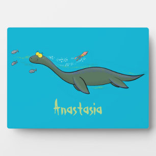 Plaque Photo Caricature de plesiosaure, monstre marin mignon et