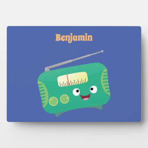 Plaque Photo Caricature de radio rétro amusante