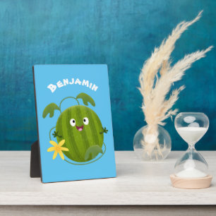 Plaque Photo Caricature joli et souriant de pastèque