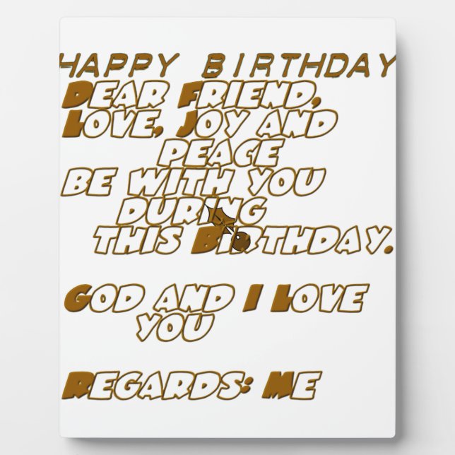 Plaque Photo Carte d'anniversaire pour un ami chrétien (Devant)