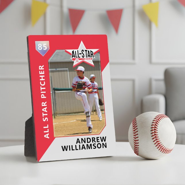 Plaque Photo Carte de base-ball personnalisée Toutes les étoile (All Star Custom Baseball Card Photo Keepsake Plaqu Plaque)