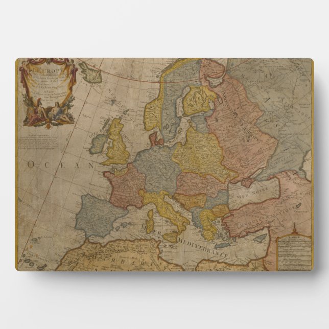 Plaque Photo Carte d'Europe | 1700 (Devant)