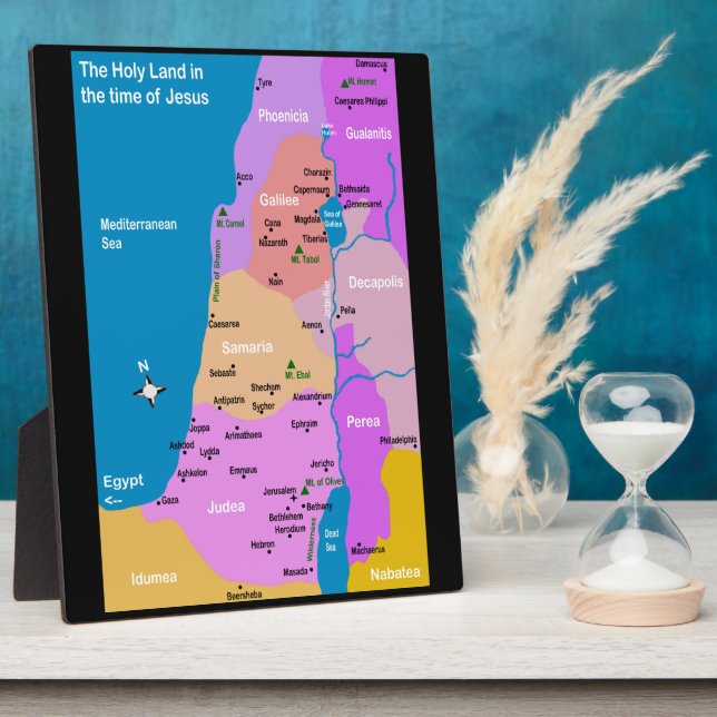 Plaque Photo Carte d'Israël Premier siècle (Côté)