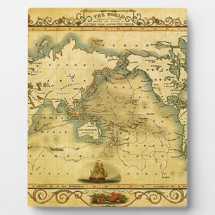 Plaque Photo Carte du monde antique