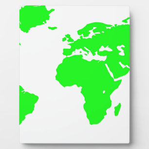 Plaque Photo Carte du monde blanc vert