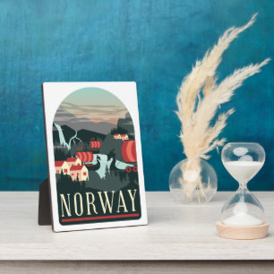 Plaque Photo Carte postale du Vintage voyage du paysage norvégi