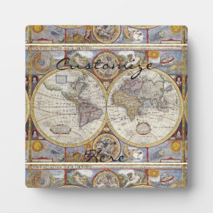 Plaque Photo Carte Vintage World Traveller Thunder_Cove