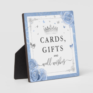 Plaque Photo Cartes Roses Bleues Argent Bleu Cadeaux et voeux