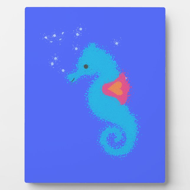 Plaque Photo Carton bleu Seahorse (Devant)