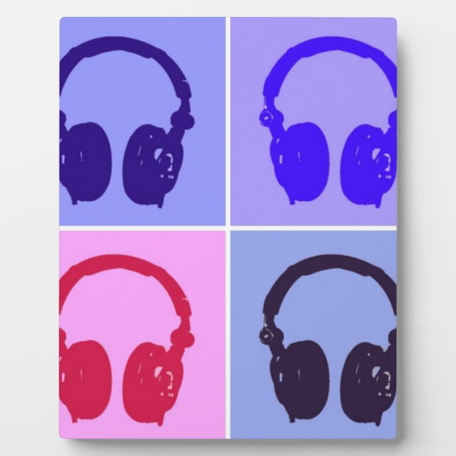 Plaque Photo Casques Pop Art (Devant)