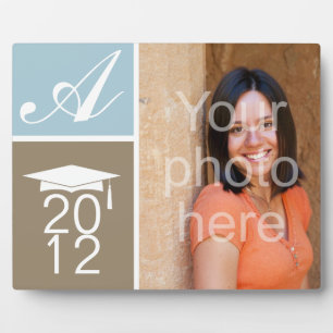 Plaque Photo Casquette de graduation monogramme de bloc de coul