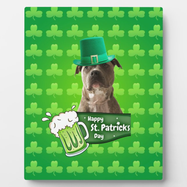 Plaque Photo Casquette de la Saint-Patrick Jour du Chien à Taur (Devant)