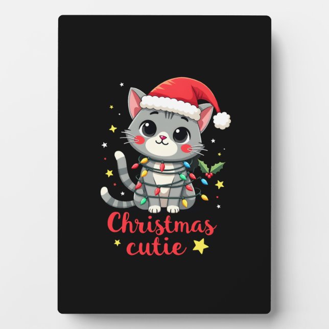 Plaque Photo Cat Christmas Cutie Cats Christmas T-Shirt for Men (Devant)