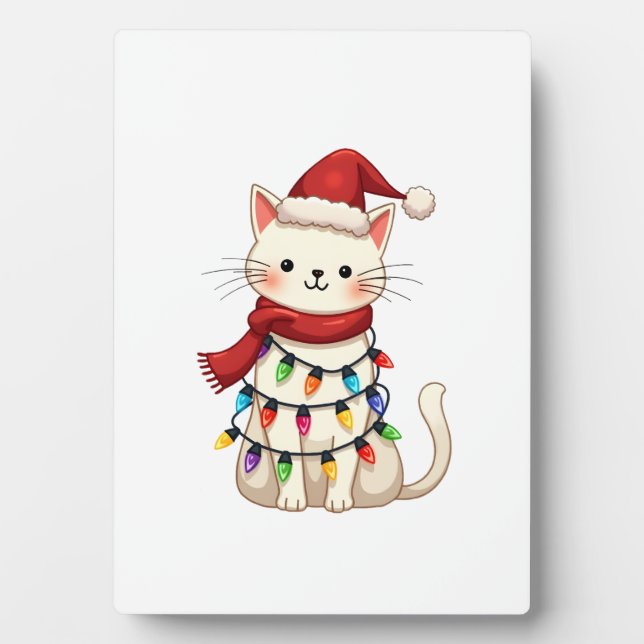 Plaque Photo Cat Christmas Tree Christmas (3) (Devant)