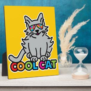 PLAQUE PHOTO CAT COOL