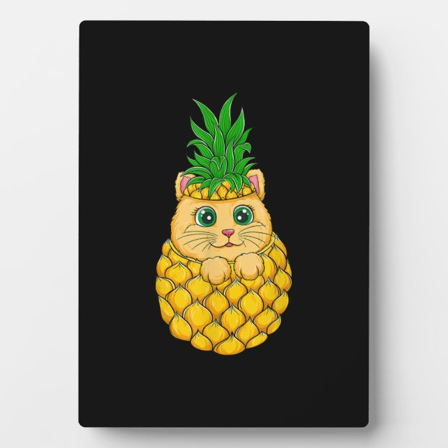Plaque Photo Cat Pineapple | Cute Cat Lover | Summer Fruit Gift (Devant)