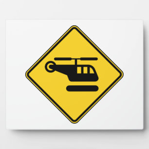 Plaque Photo Caution Helicopter Sign