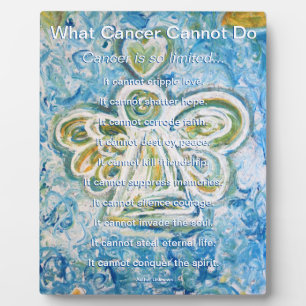 Plaque Photo Ce que le cancer ne peut pas faire Poem Angel Art 