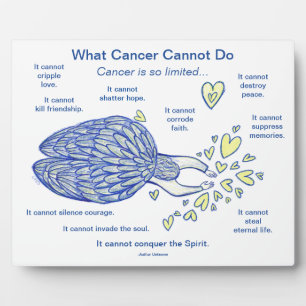 Plaque Photo Ce que le cancer ne peut pas faire Poem Angel Art 
