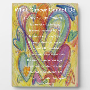 Plaque Photo Ce que le cancer ne peut pas faire Poème Coeur Art