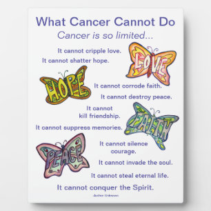 Plaque Photo Ce que le cancer ne peut pas faire Poème Papillons