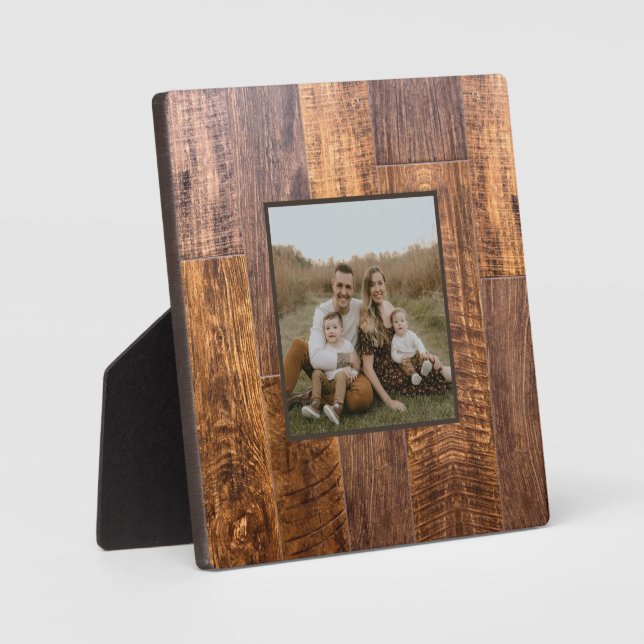 Plaque Photo Cèdre | motif de bois rustique (Recto)