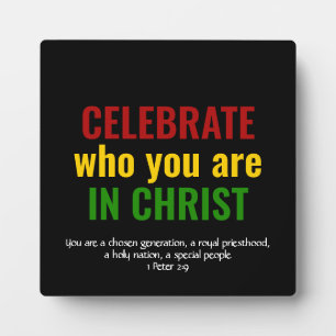 Plaque Photo CELEBRATE Identity In Christ BHM Colors