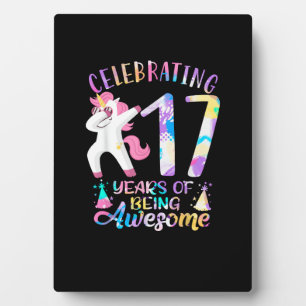Plaque Photo Célébrer 17 ans d'être une licorne géniale 17ème