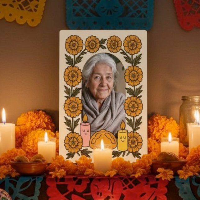 Plaque Photo Cempasúchil Ofrenda Altar Día de Muertos (Cempasúchil Ofrenda Altar Día de Muertos Plaque.)