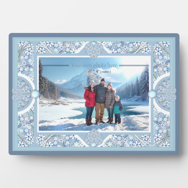Plaque Photo Céramique Lace Bleu clair (Devant)